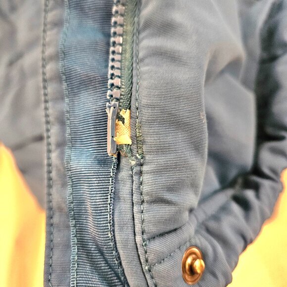 LL Bean VTG 1X XL Ski Jacket Nylon Aqua Blue Women Full Zip Insulated Zip Hood - Picture 14 of 16